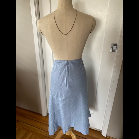 ENCORE, light blue linen lined skirt. Size 16 - Picture 4 of 7